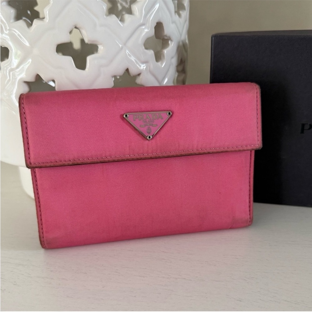 Prada Tessuto Nylon Rare Pink Wallet - Picture 2 of 8